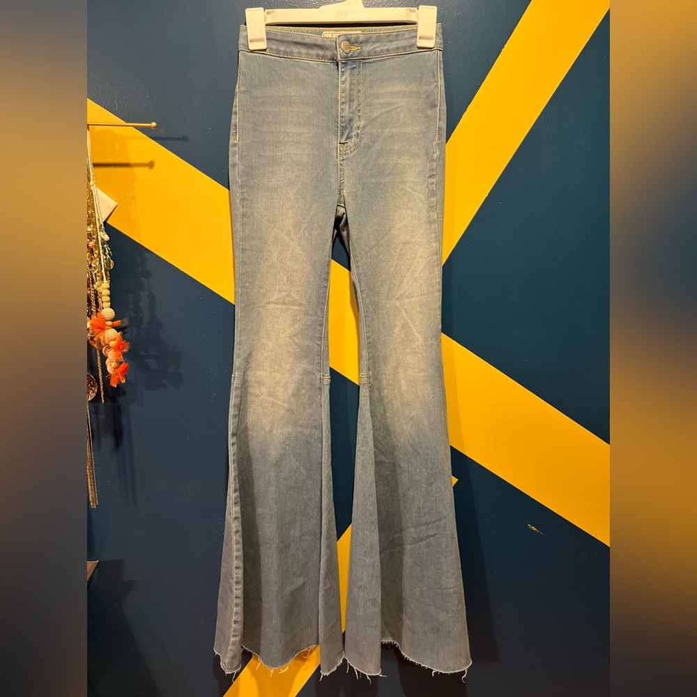 Free People Light Wash Denim Flare Jeans NWOT